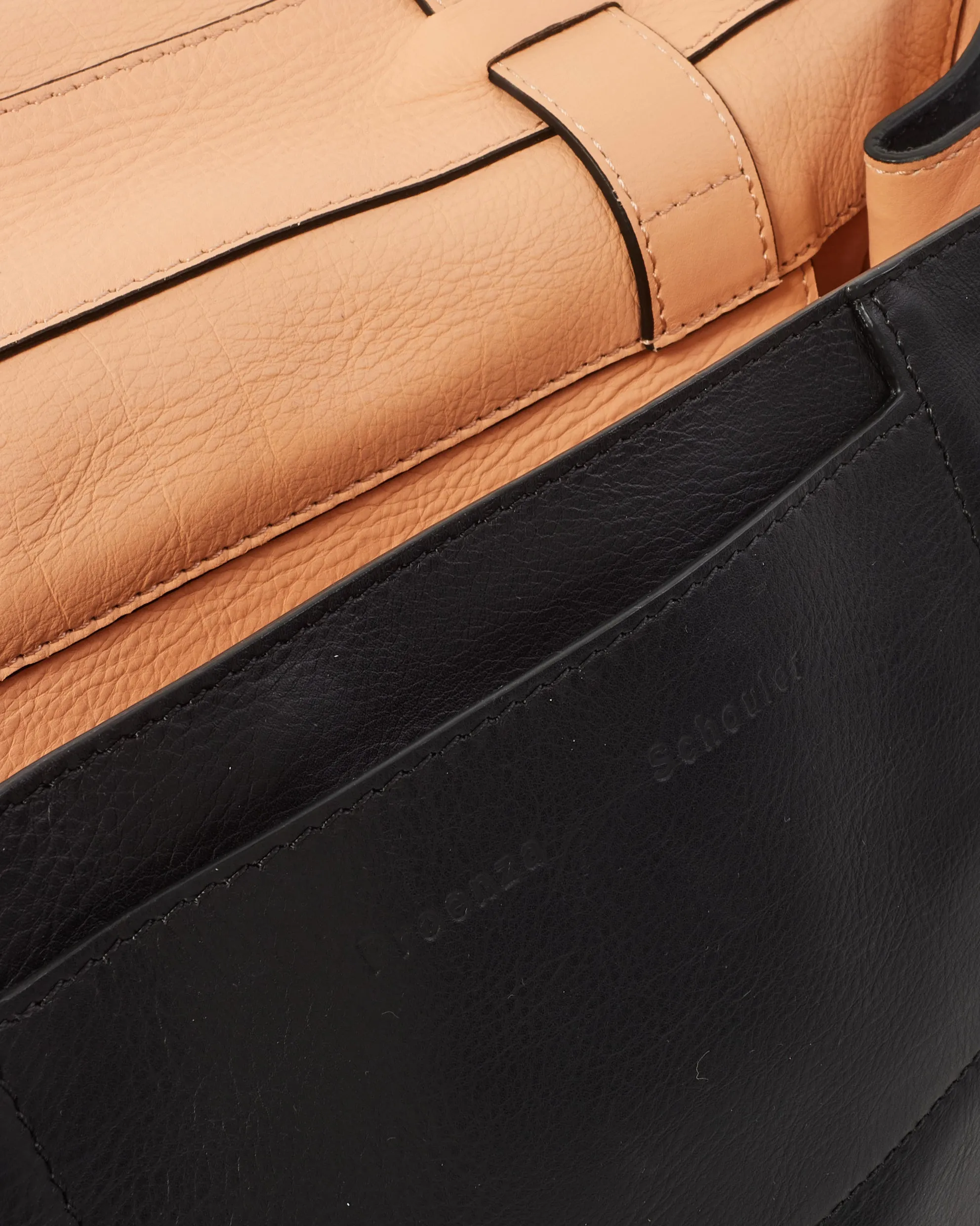 Proenza Schouler Black Leather & Pony Hair PS1 Courier Shoulder Bag