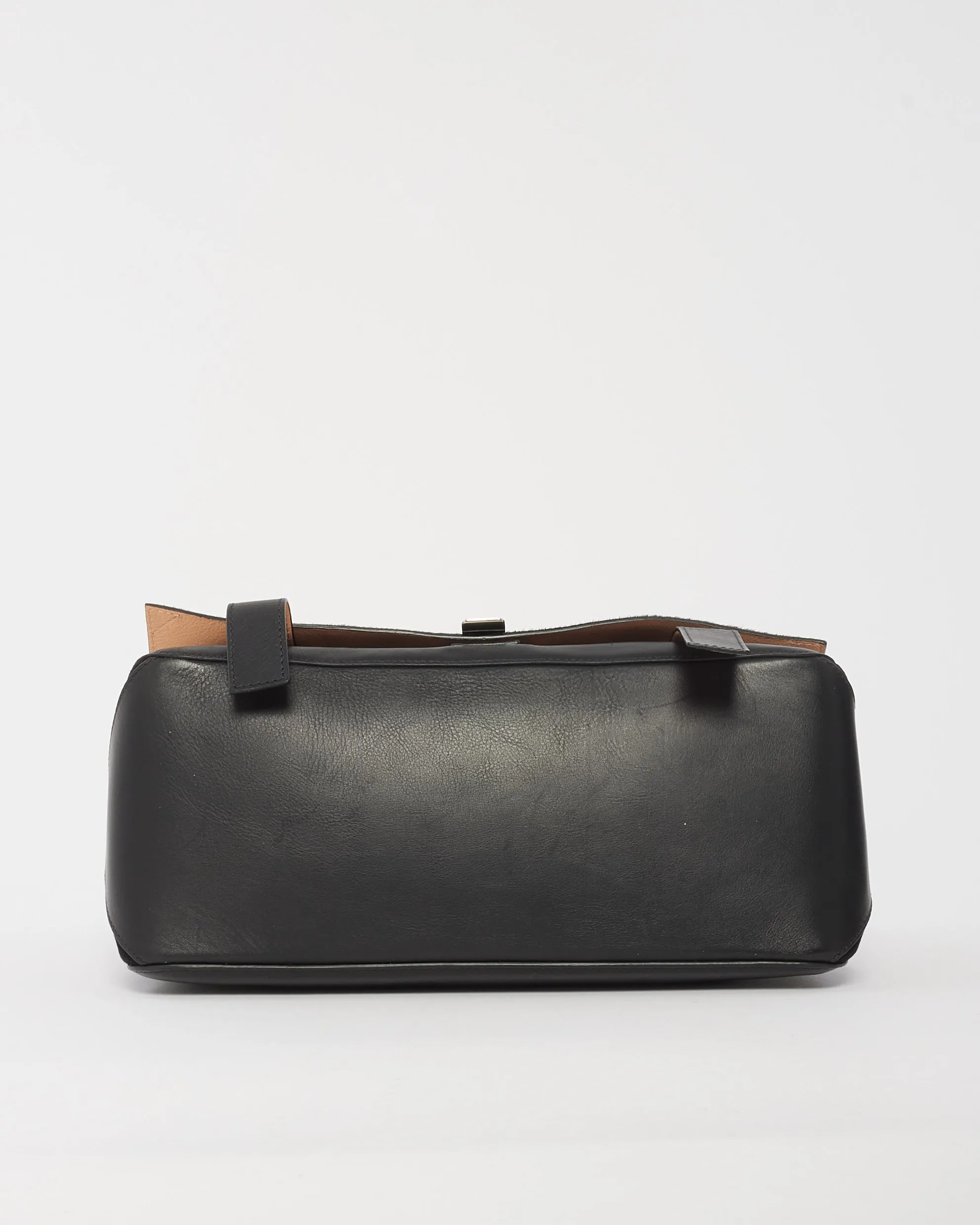 Proenza Schouler Black Leather & Pony Hair PS1 Courier Shoulder Bag