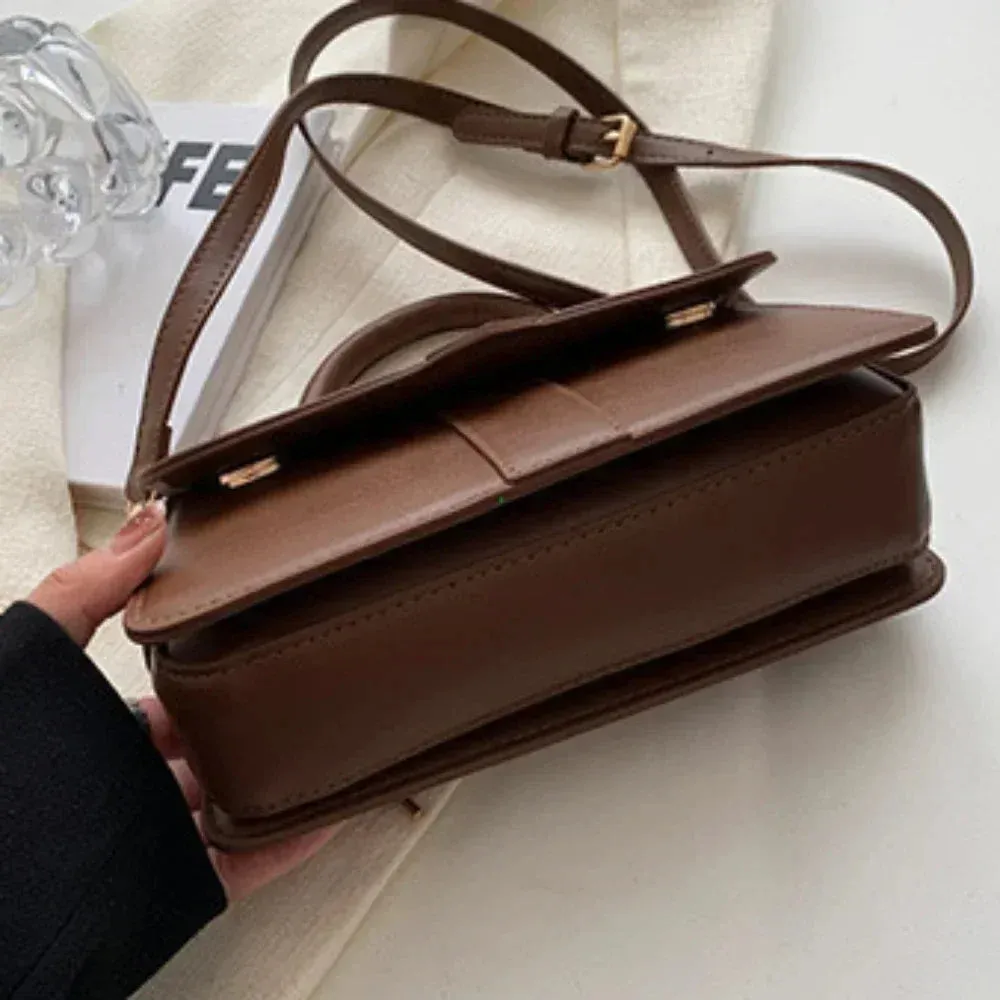 PU Leather Vintage Crossbody Underarm Satchel Women Handbag