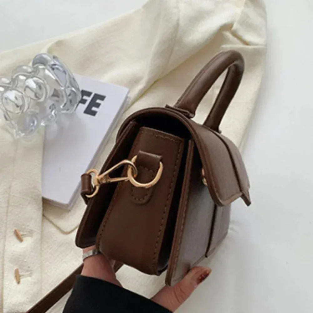 PU Leather Vintage Crossbody Underarm Satchel Women Handbag