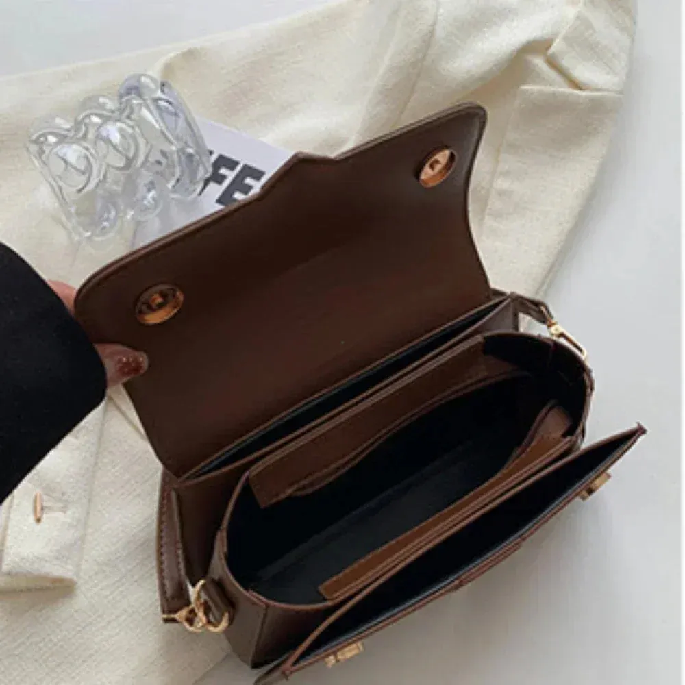 PU Leather Vintage Crossbody Underarm Satchel Women Handbag