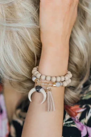Pulse Perk~ Horn & Tassel Charm Bracelet