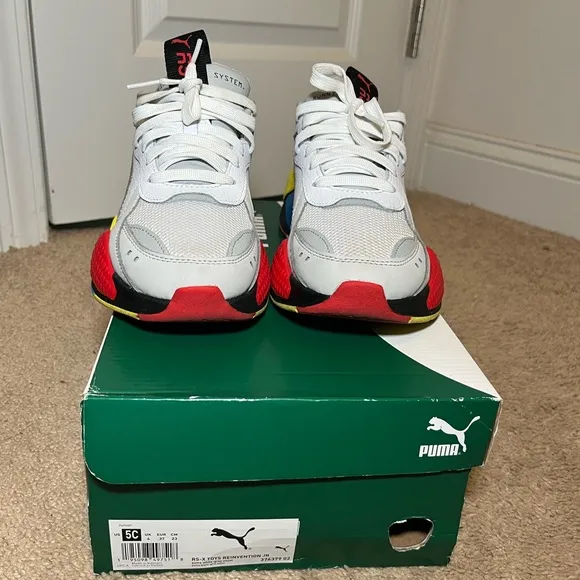 Puma RS-X : Junior 5C/Men’s 5/Women’s 7White/Gray/Yellow/Red/Blue