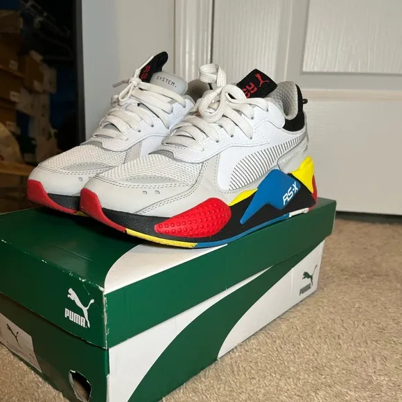 Puma RS-X : Junior 5C/Men’s 5/Women’s 7White/Gray/Yellow/Red/Blue