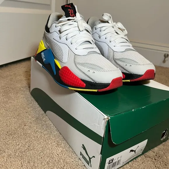 Puma RS-X : Junior 5C/Men’s 5/Women’s 7White/Gray/Yellow/Red/Blue