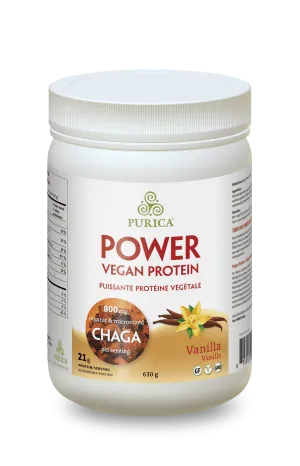 Purica Power Vegan Protein with Chaga Mushroom - Vanilla (630 g)