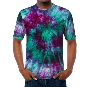 Purple /Teal Tie Dyed All Over Print Premium Men/Unisex Premium T-shirt