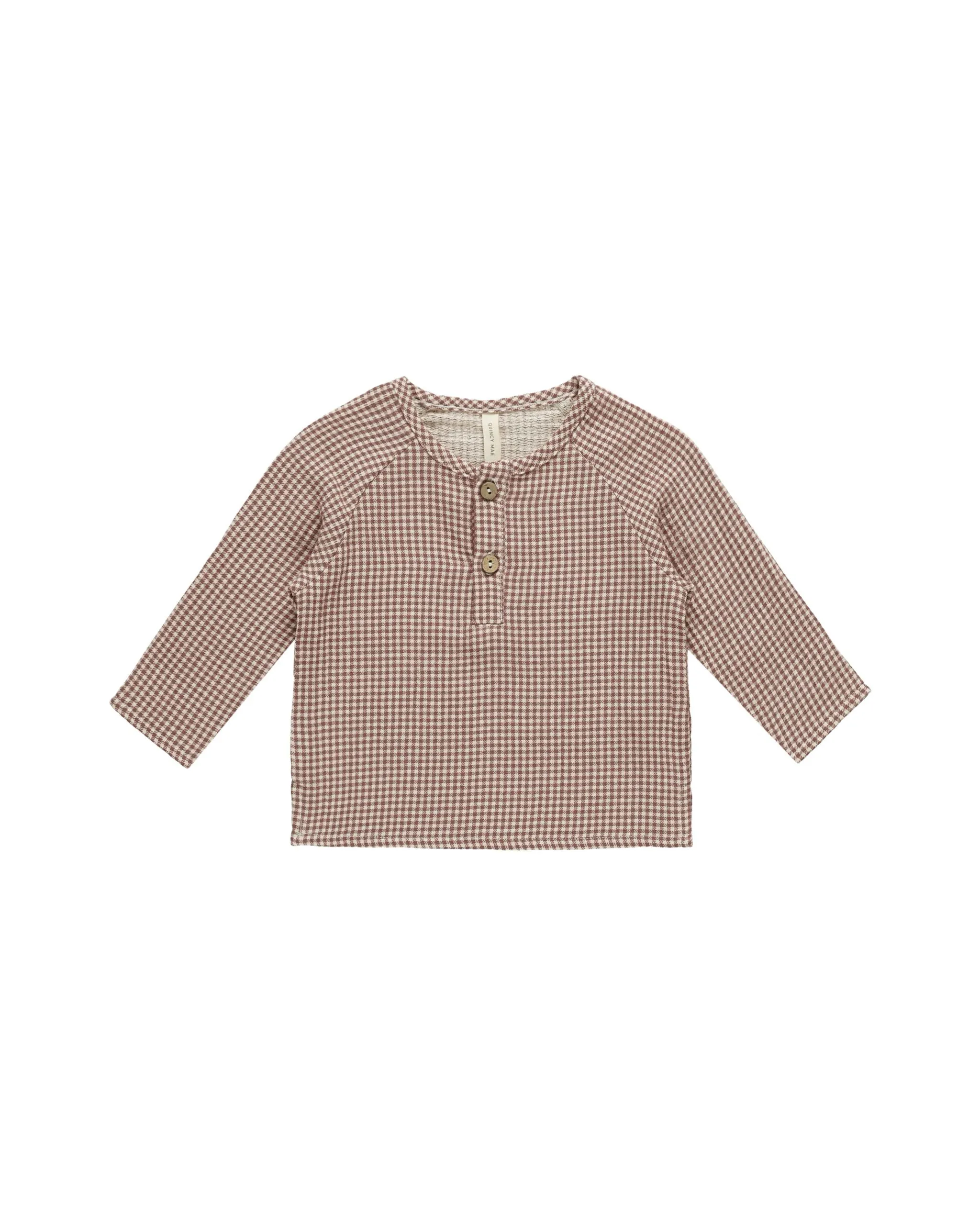 Quincy Mae - Zion Tee - Plum Gingham