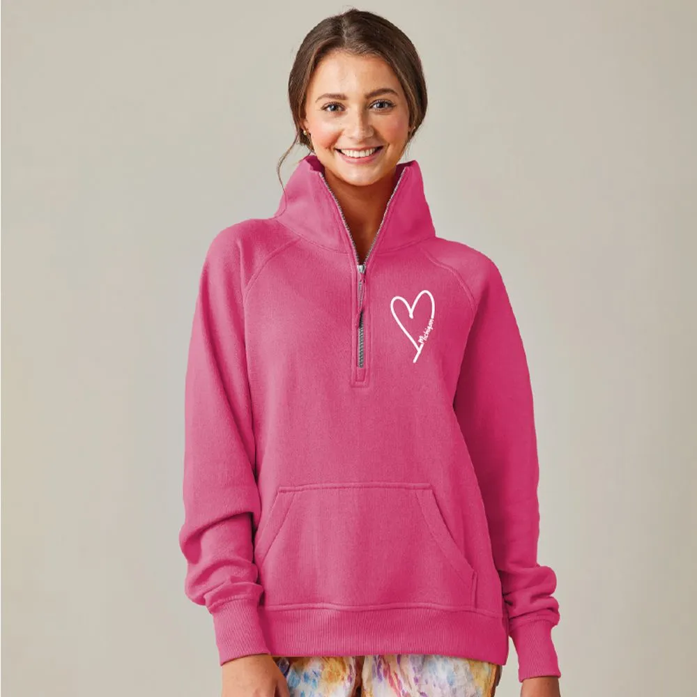 "Little Love" Ladies Boxy 1/2 Zip Fleece