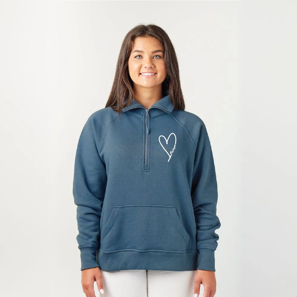"Little Love" Ladies Boxy 1/2 Zip Fleece