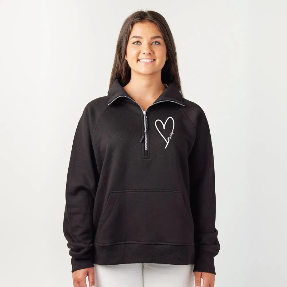 "Little Love" Ladies Boxy 1/2 Zip Fleece