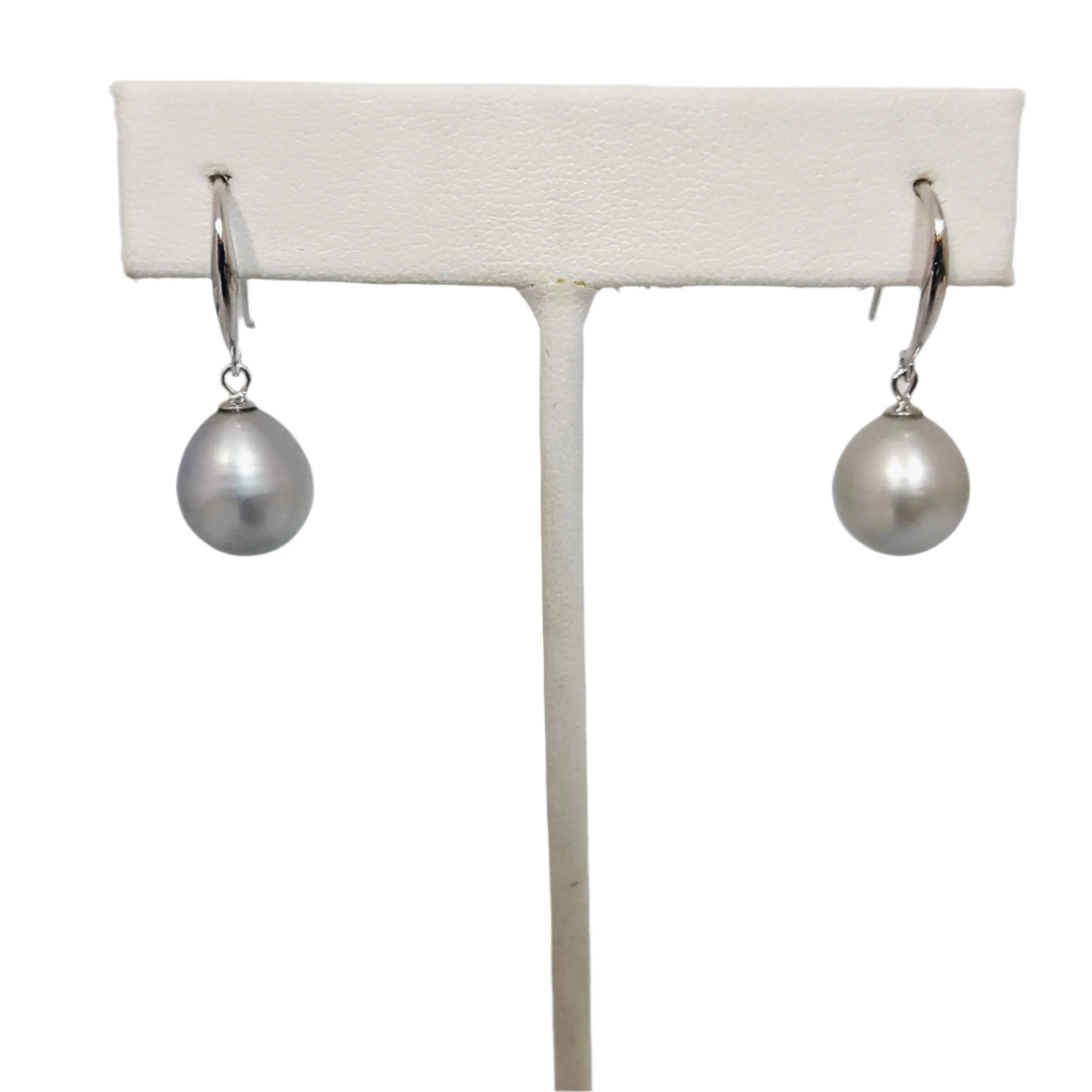 "Silver Rain" .75" - Pearl Drop Dangle Earrings