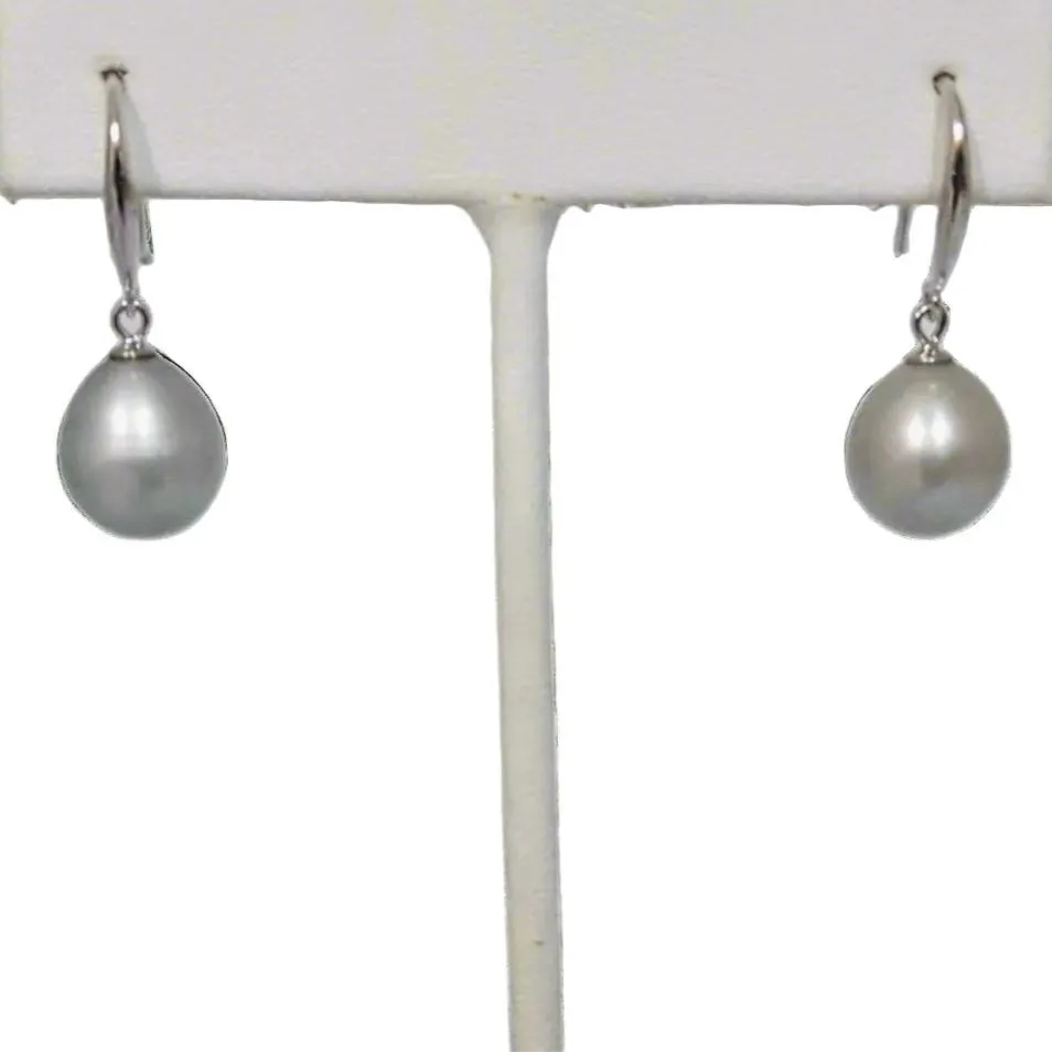 "Silver Rain" .75" - Pearl Drop Dangle Earrings