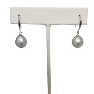 "Silver Rain" .75" - Pearl Drop Dangle Earrings