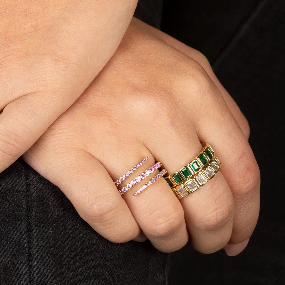 "We Belong" 1.9CTW Pave Round Cut Rose Spiral Ring