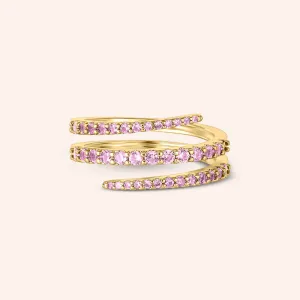 "We Belong" 1.9CTW Pave Round Cut Rose Spiral Ring