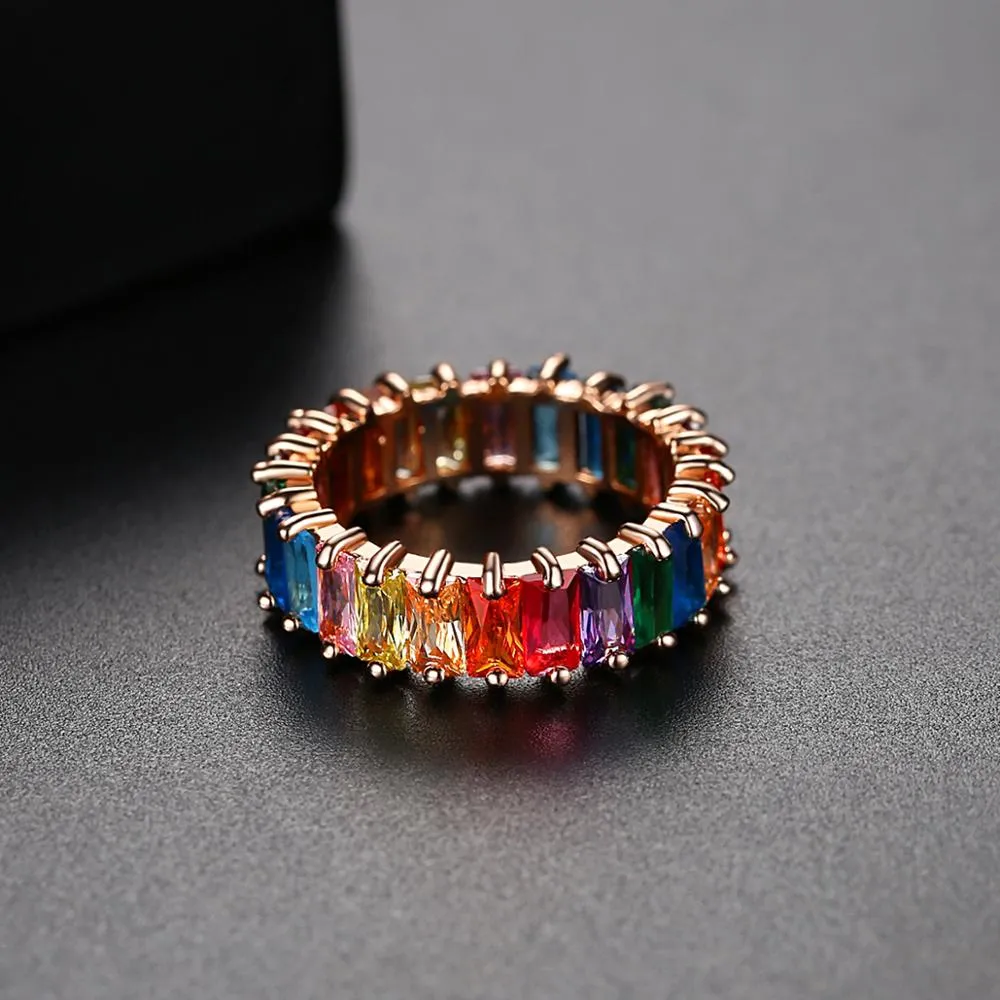 Rainbow Glitz Ring