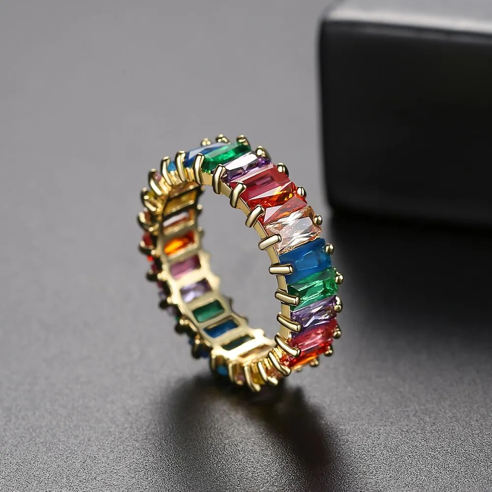 Rainbow Glitz Ring