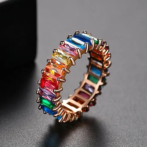 Rainbow Glitz Ring