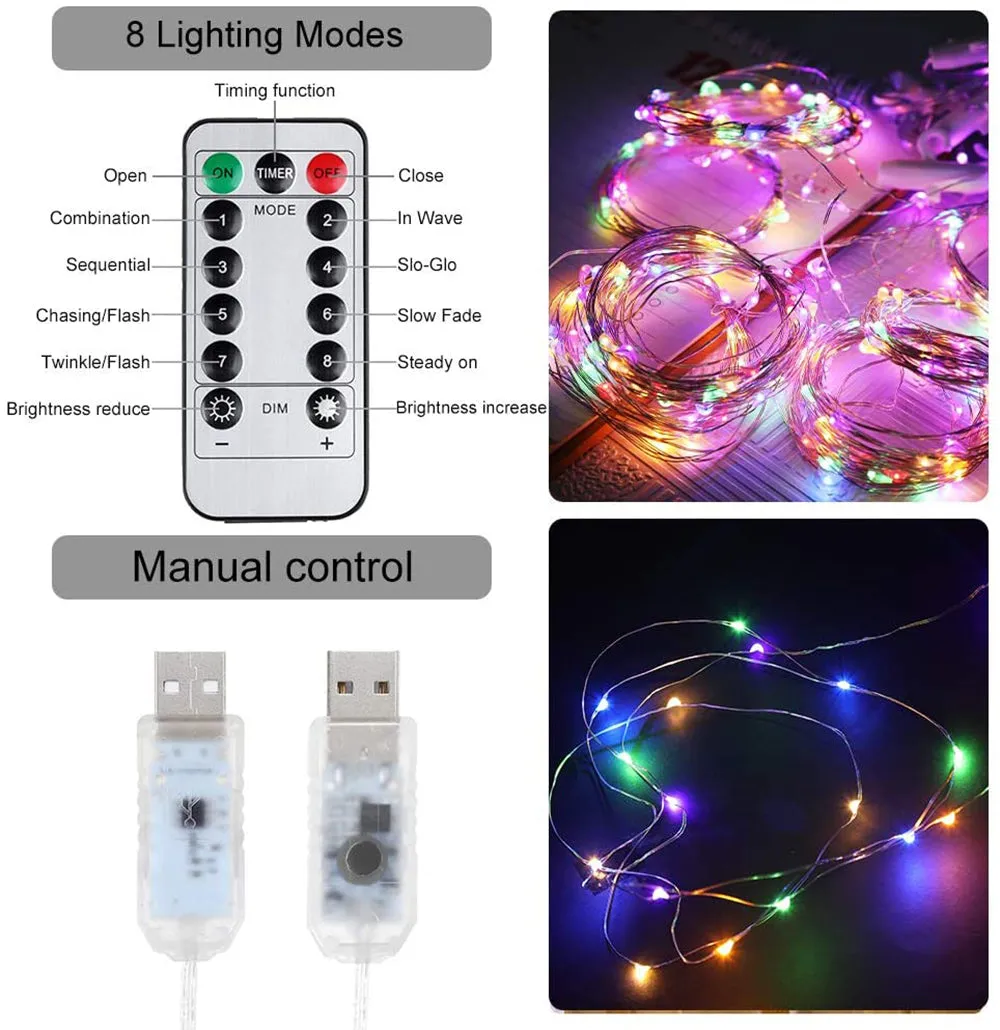 Rainbow LED Curtain String Lights