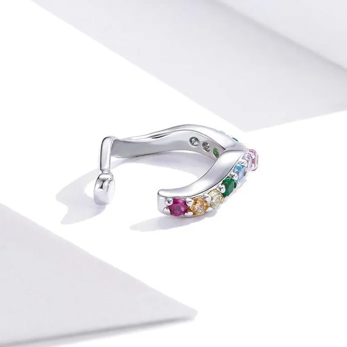 Rainbow Wave Ear Cuffs