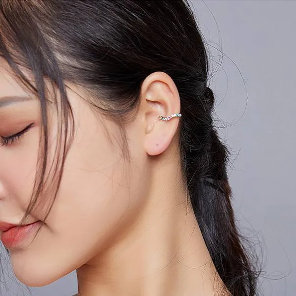 Rainbow Wave Ear Cuffs