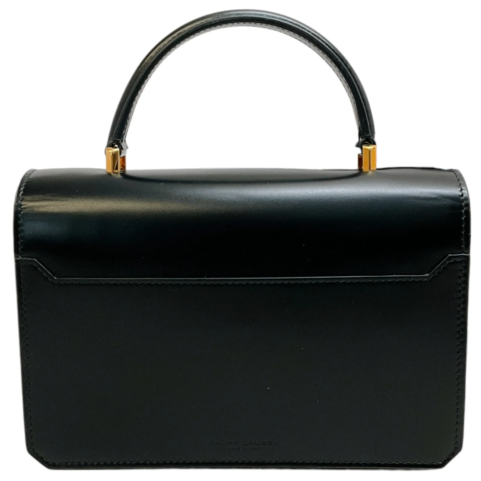 Ralph Lauren Black RL 888 Box Calfskin Top Handle Bag