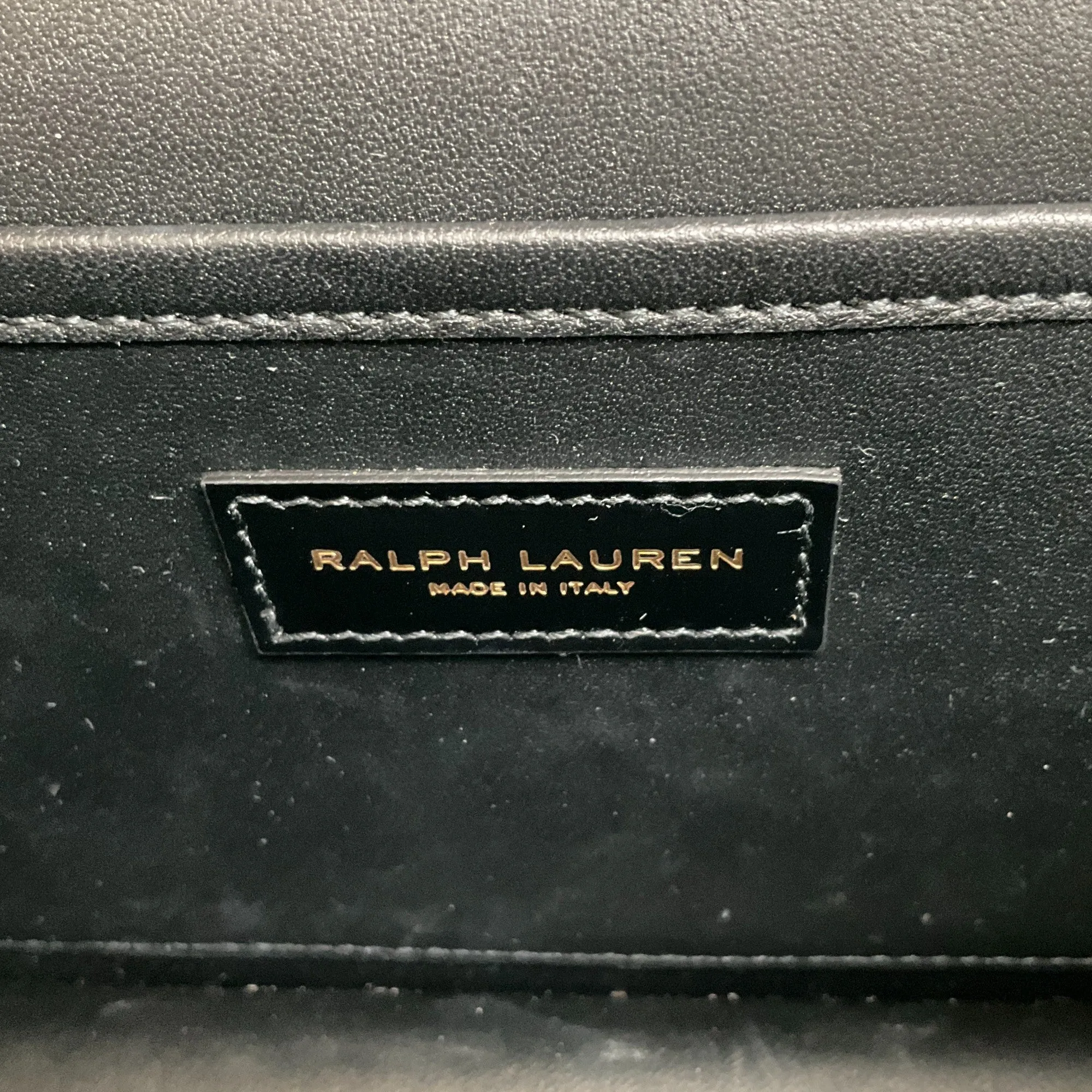 Ralph Lauren Black RL 888 Box Calfskin Top Handle Bag