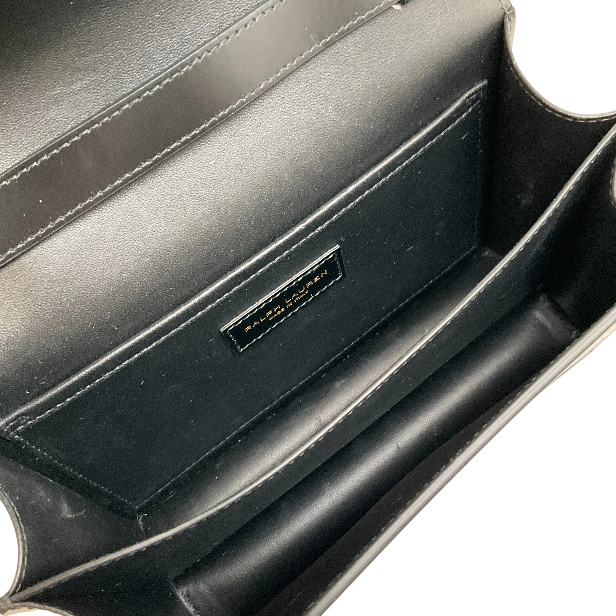 Ralph Lauren Black RL 888 Box Calfskin Top Handle Bag