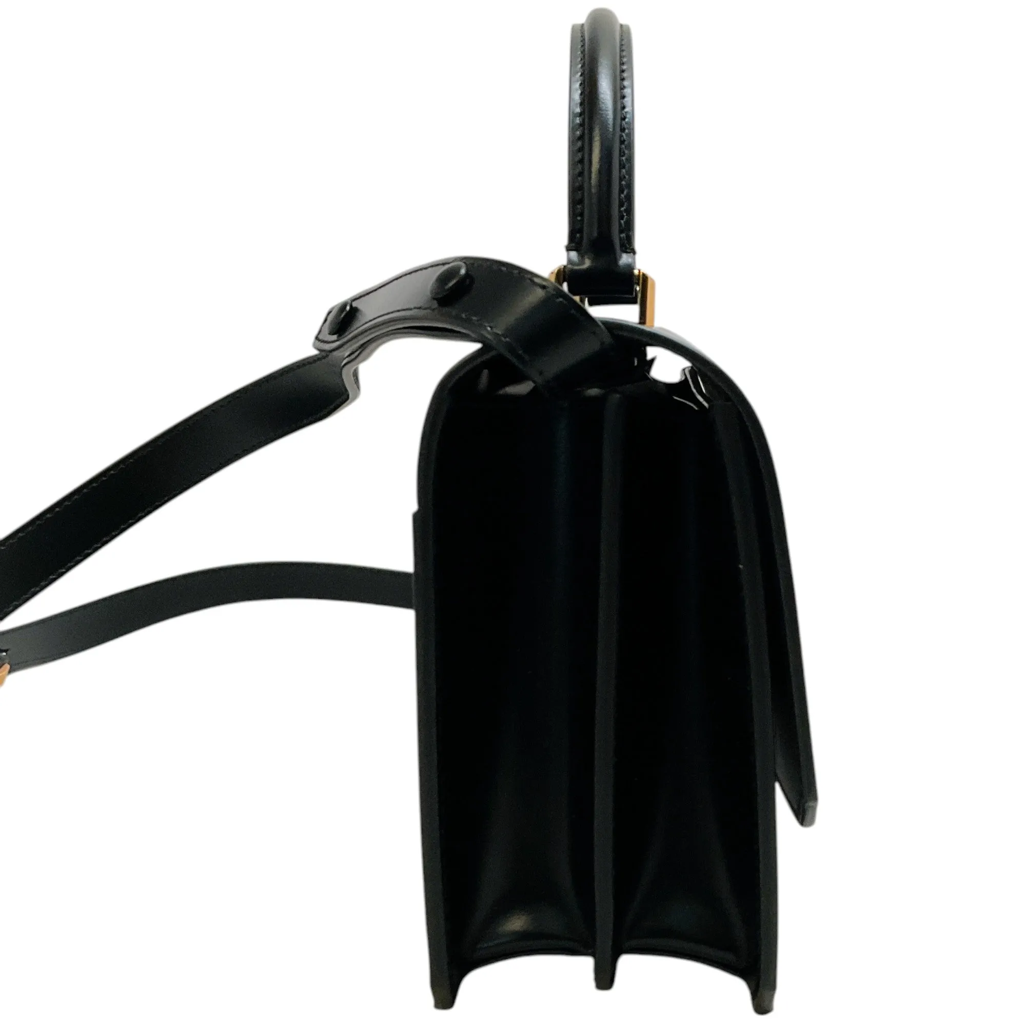 Ralph Lauren Black RL 888 Box Calfskin Top Handle Bag