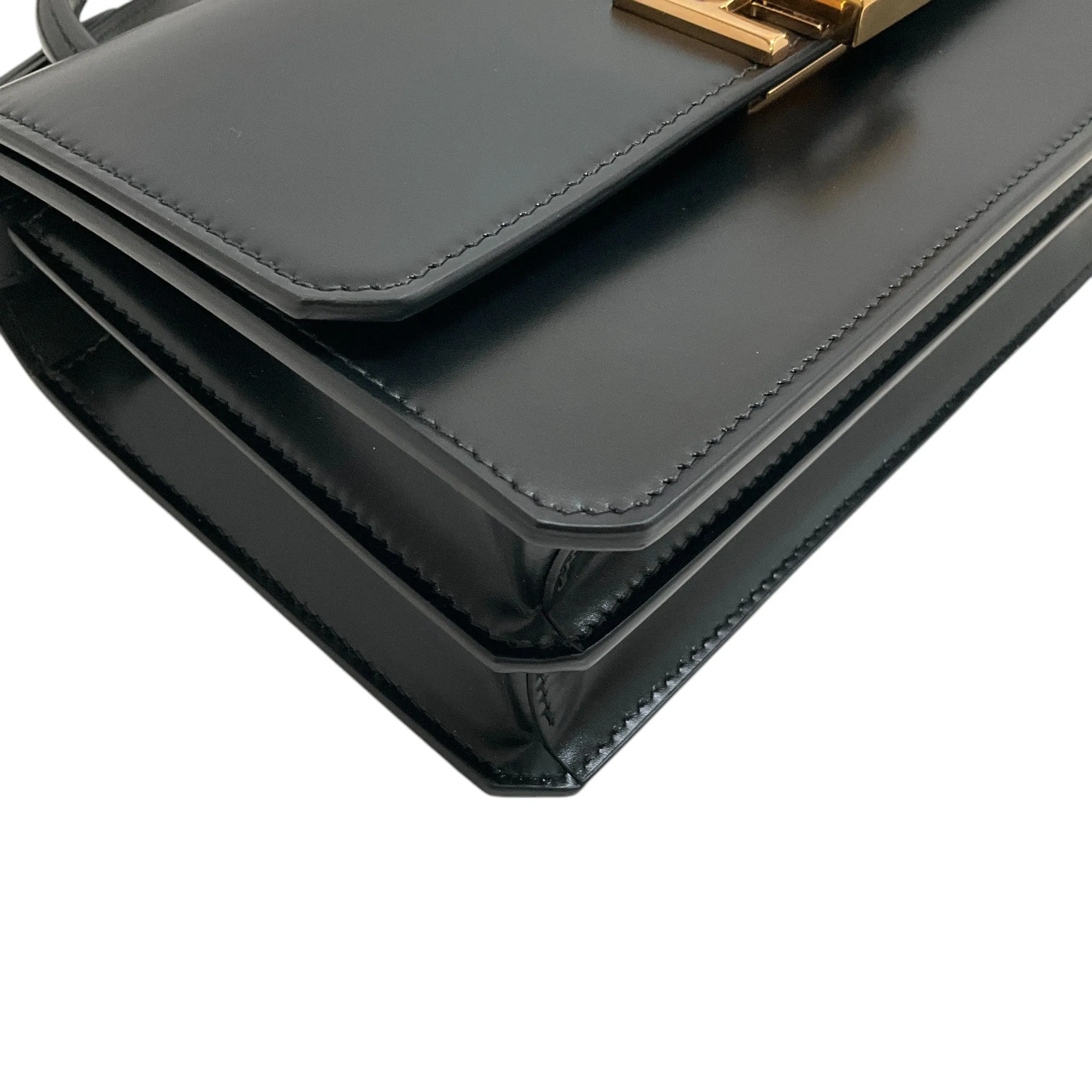 Ralph Lauren Black RL 888 Box Calfskin Top Handle Bag