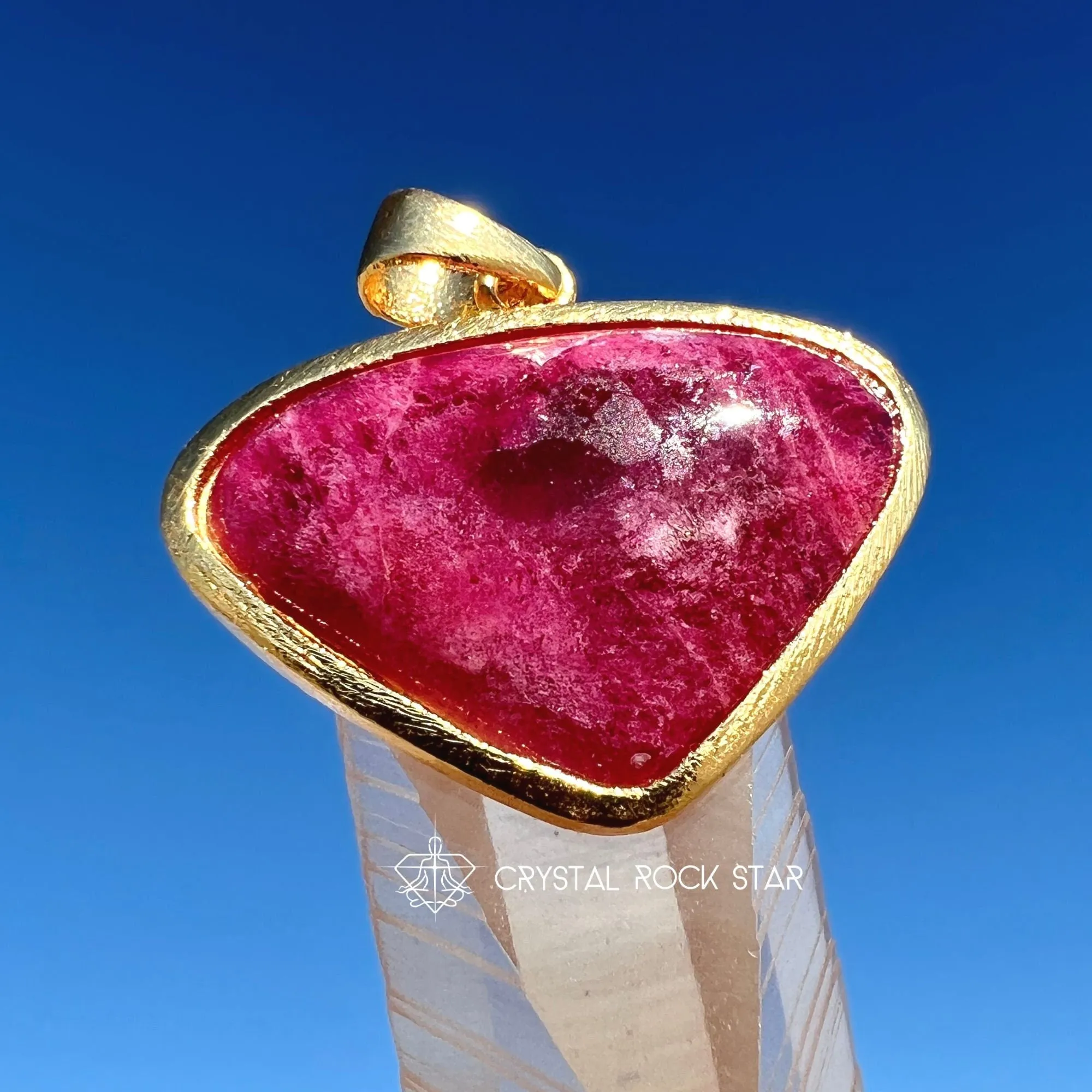 Rare Gemmy Tugtupite Statement Pendant