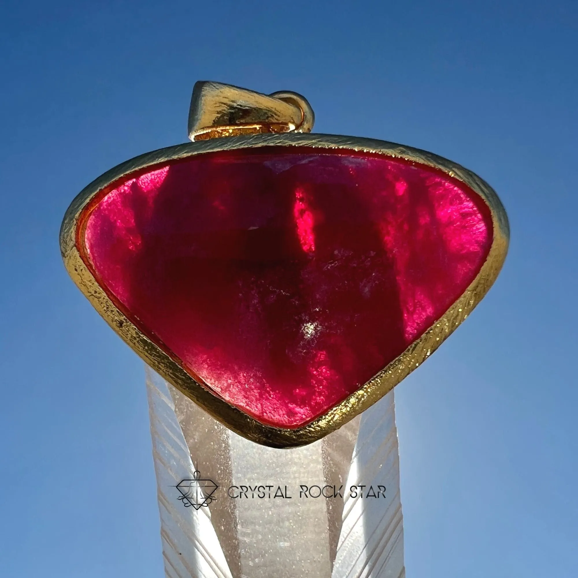 Rare Gemmy Tugtupite Statement Pendant