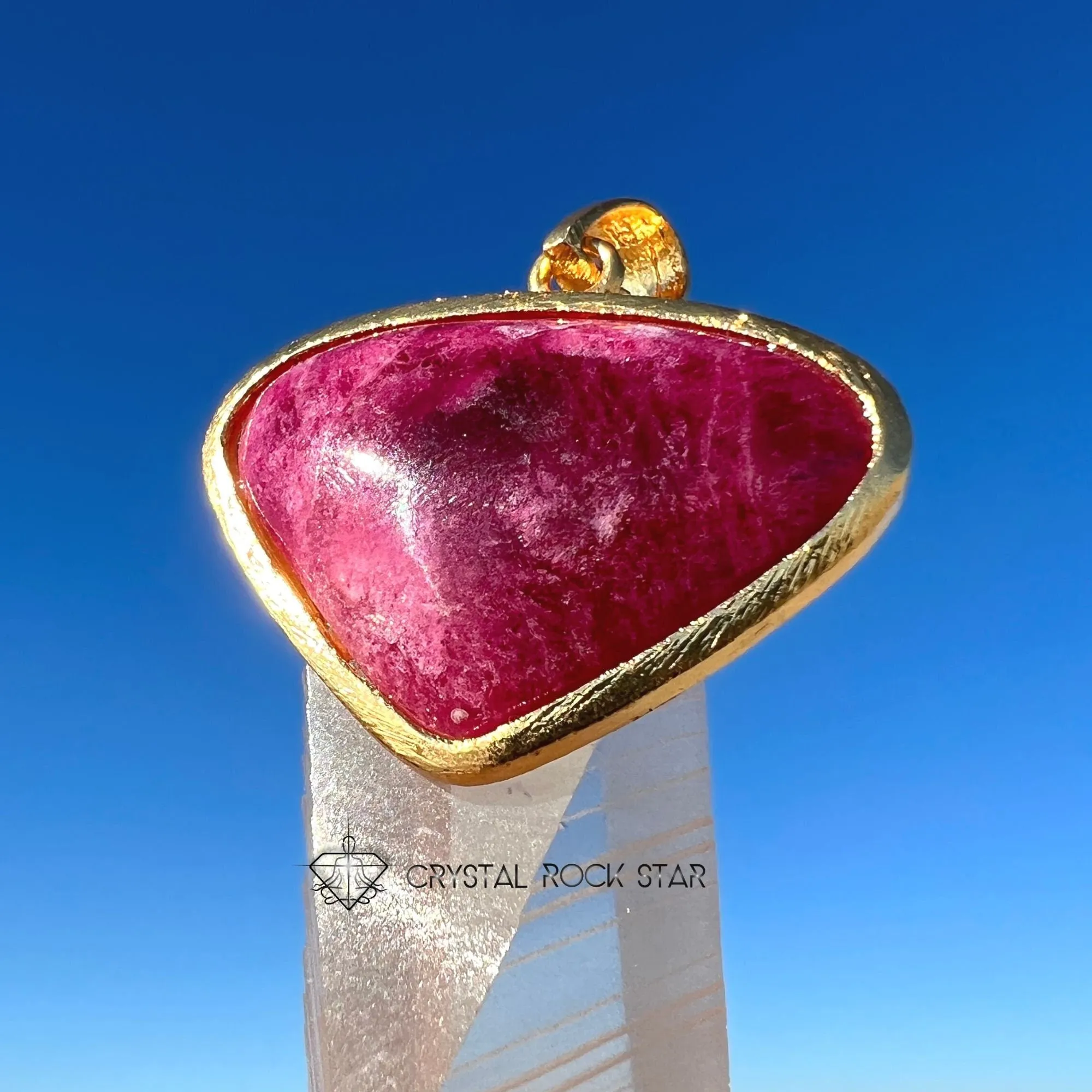 Rare Gemmy Tugtupite Statement Pendant