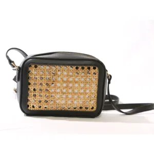 Rattan & Leather Crossbody