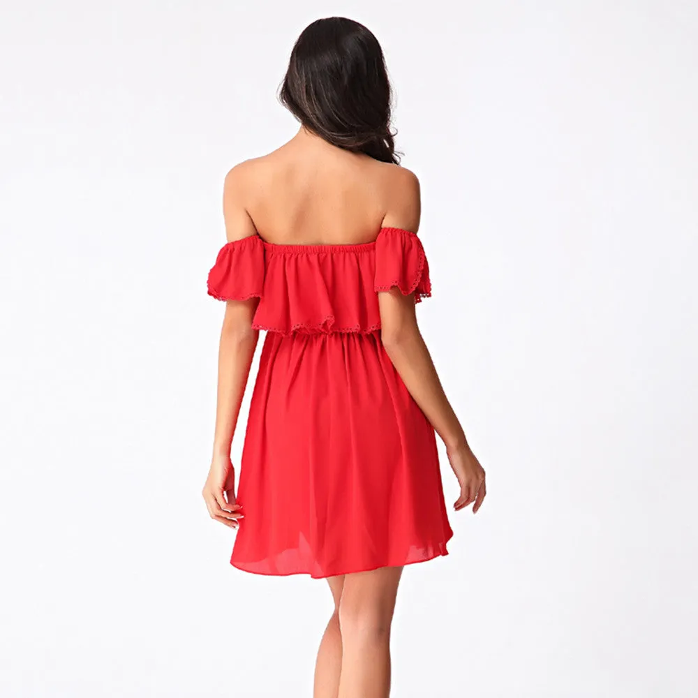 Red Frills Summer Dress