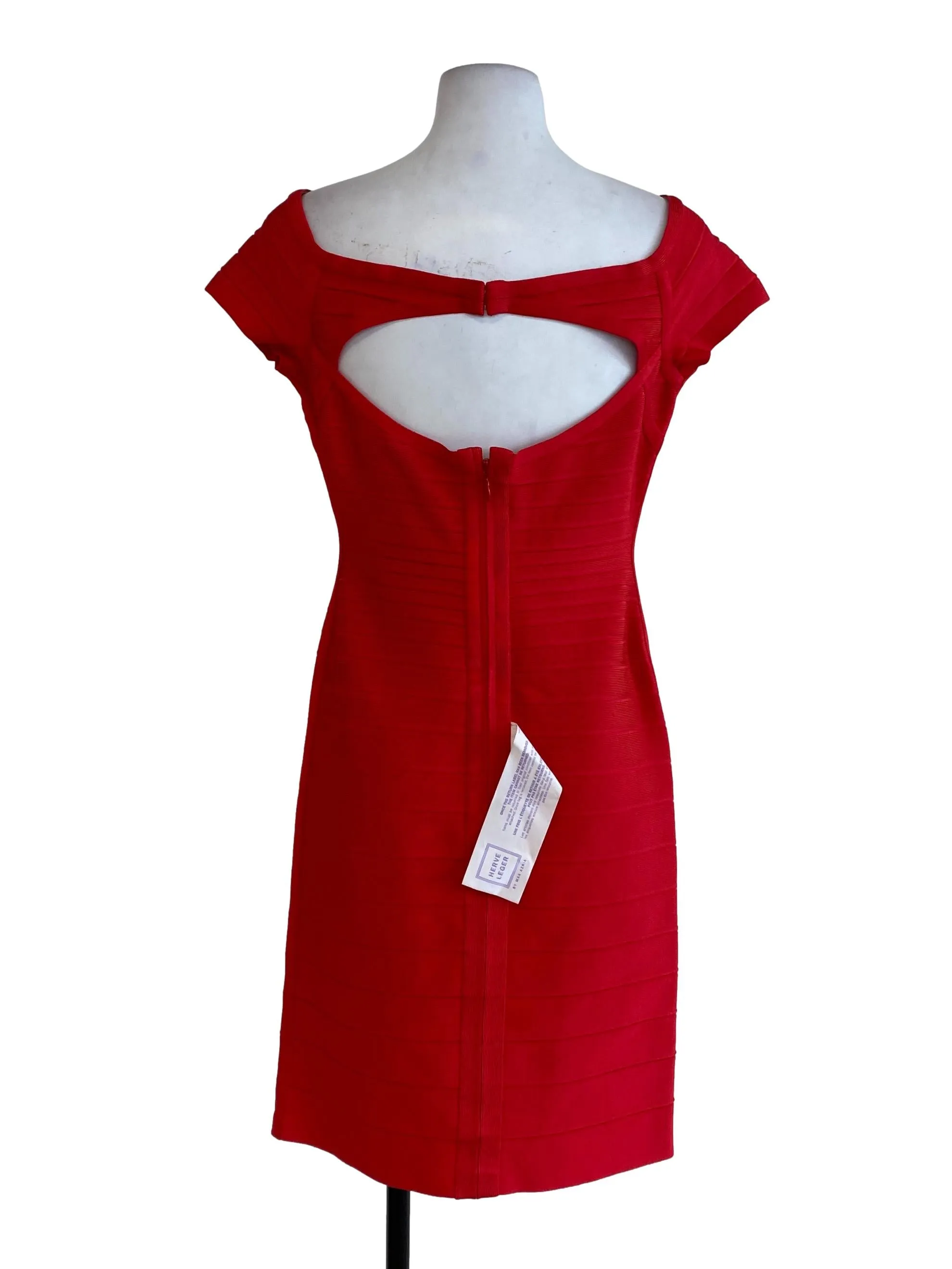 Red Knitted Striped Dress