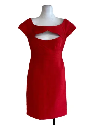 Red Knitted Striped Dress