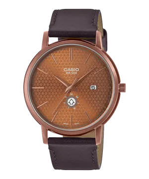 Reloj casual correa de cuero MTP-B125RL-5AV