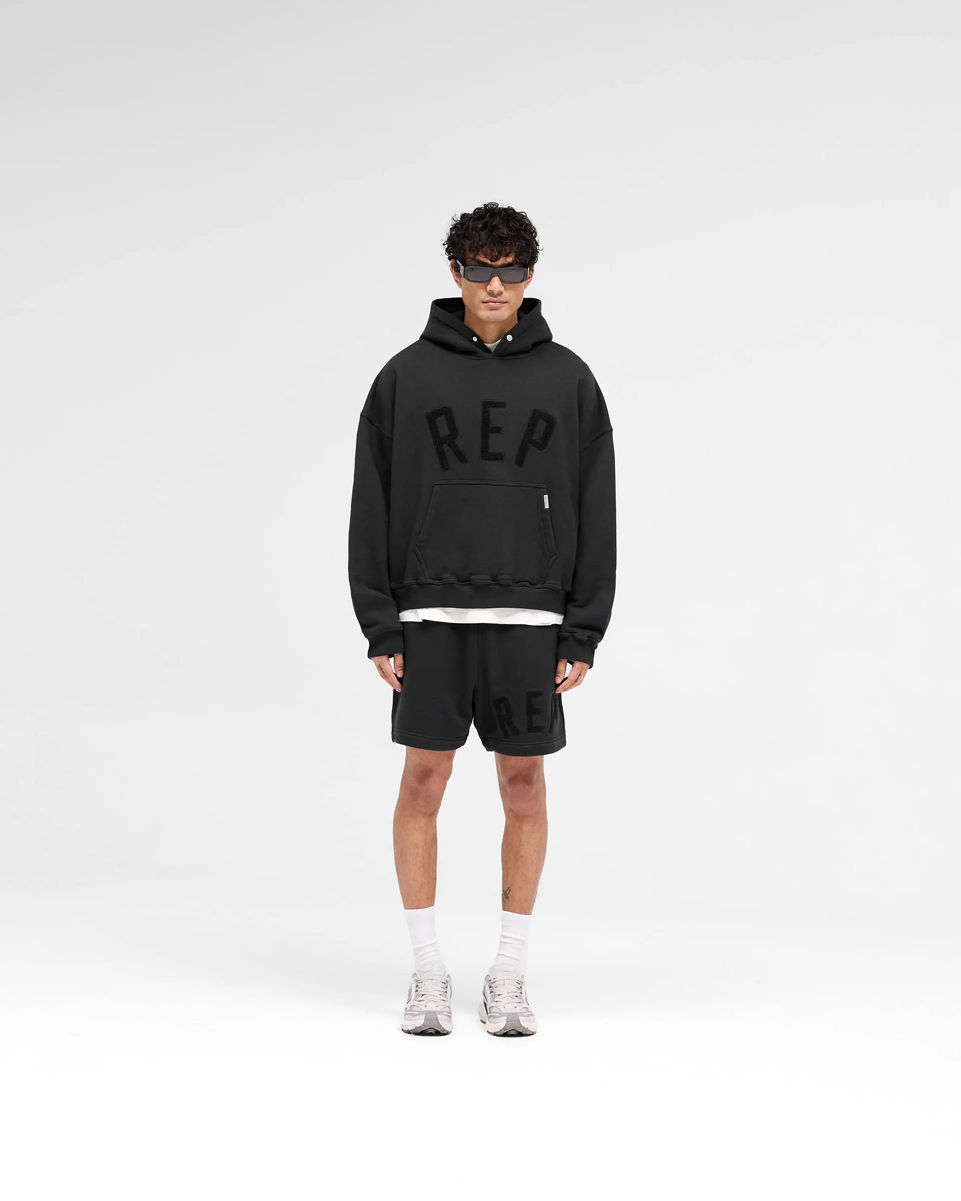 Rep Applique Hoodie - Off Black