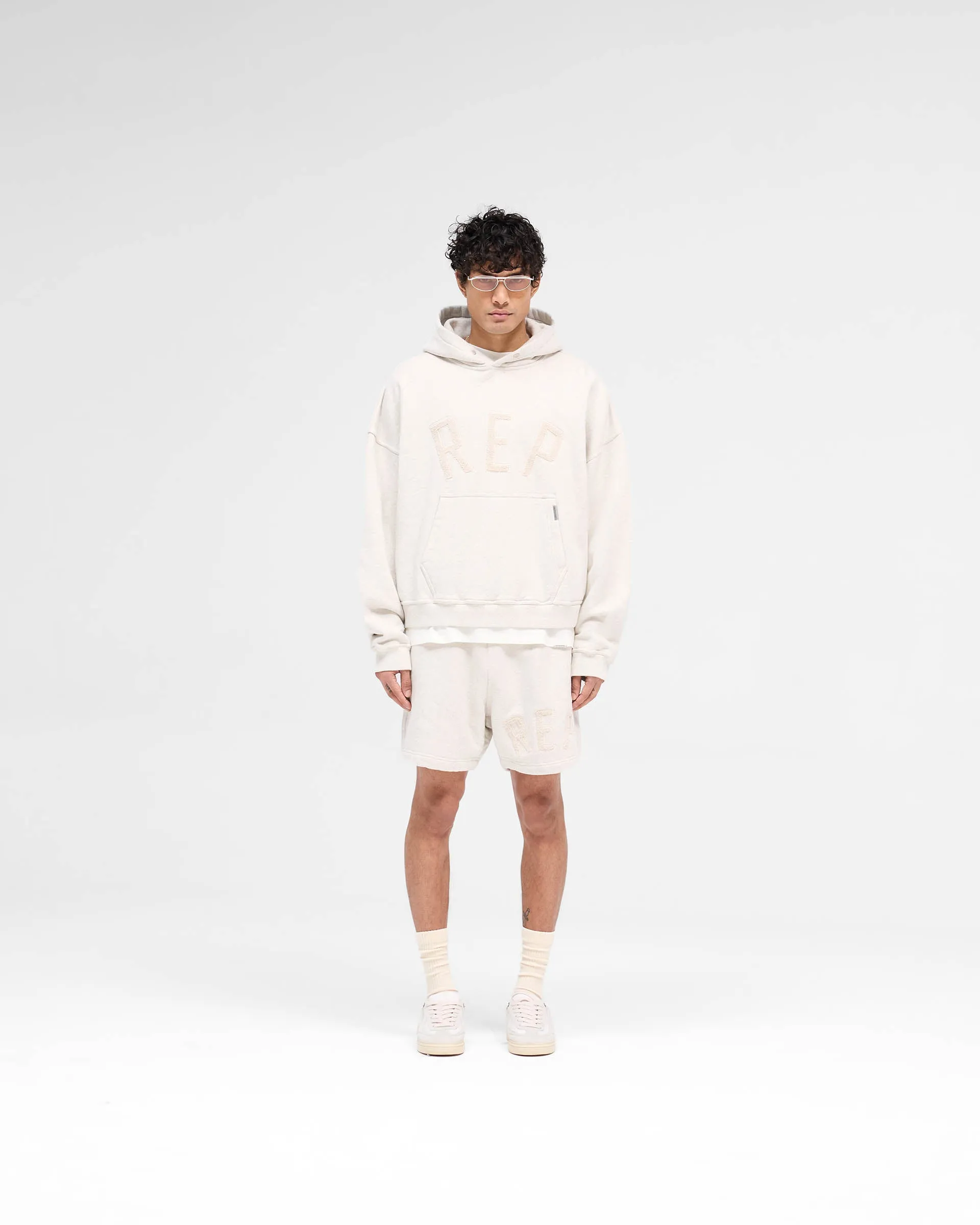 Rep Applique Shorts - Cream Marl