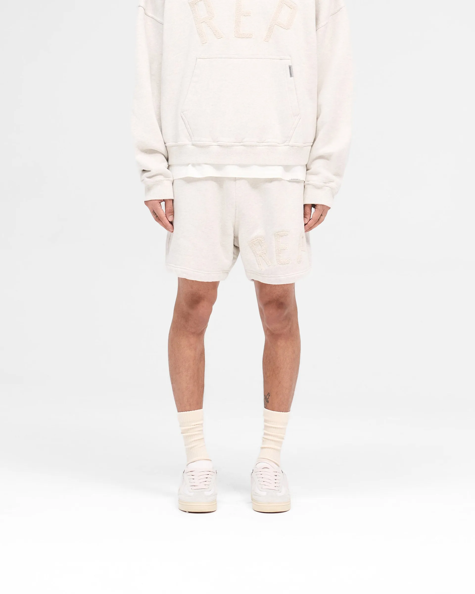 Rep Applique Shorts - Cream Marl