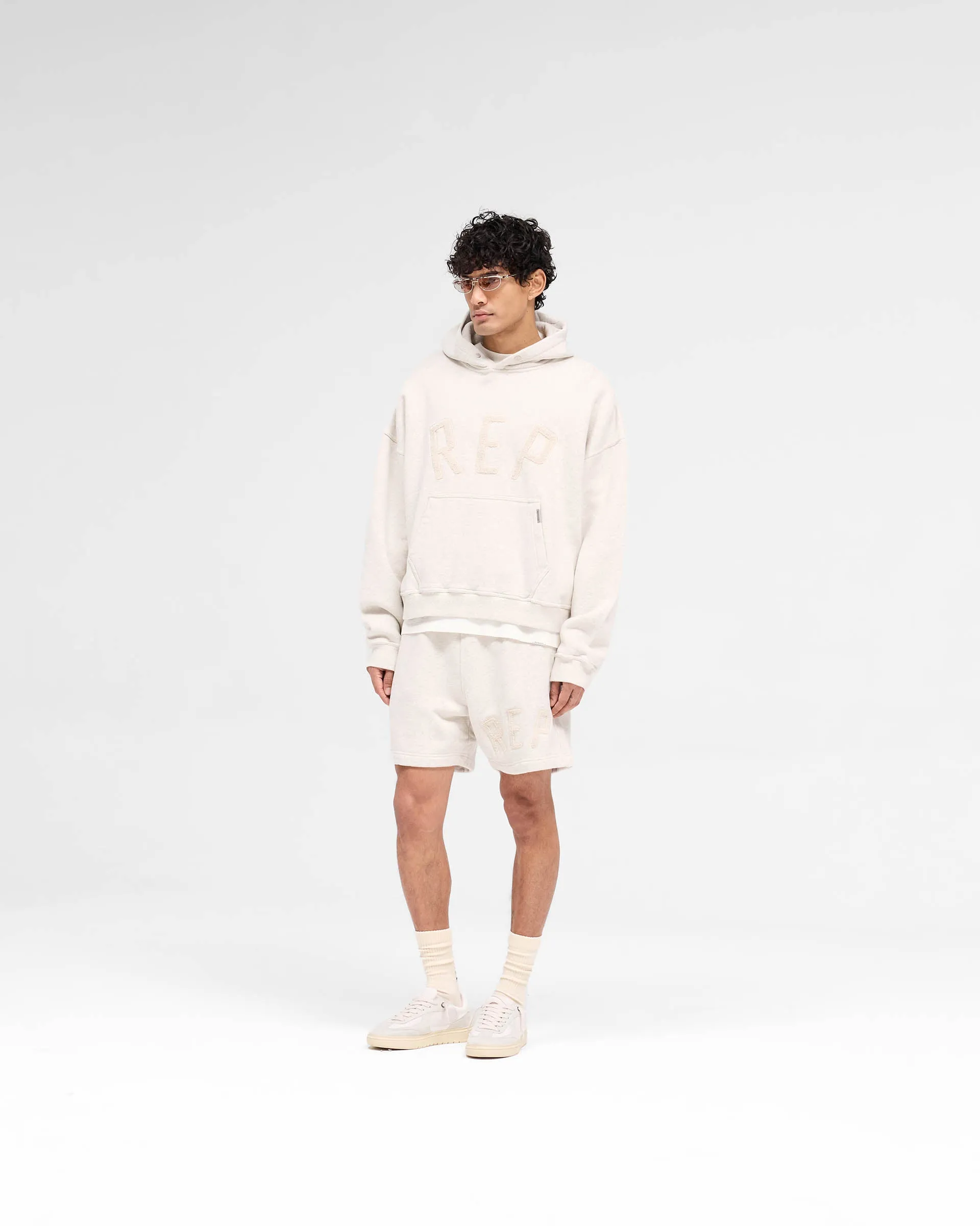 Rep Applique Shorts - Cream Marl