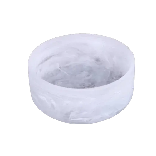 Resin White Swirl Salad Bowl