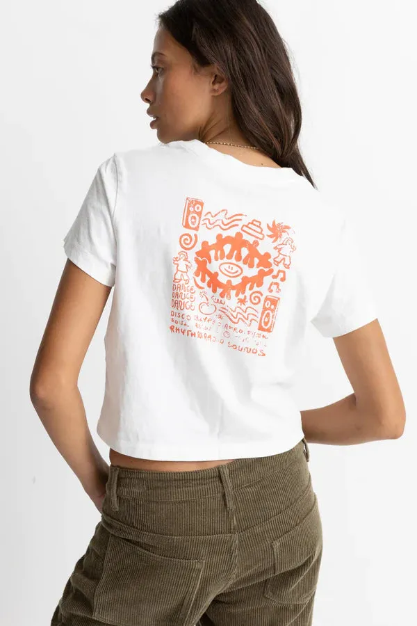 RHYTHM WOMENS DANCE VINTAGE CREW TEE WHITE