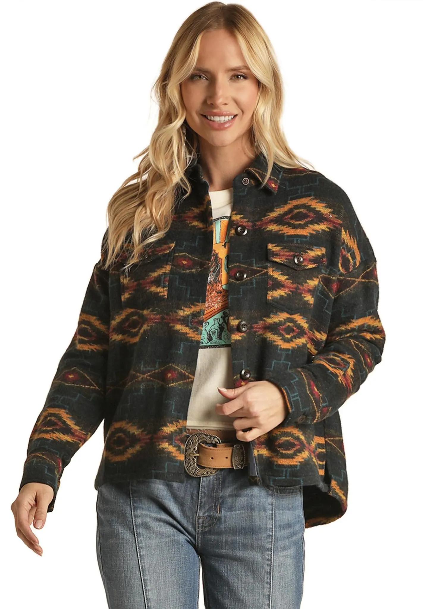 ROCK & ROLL LADIES AZTEC BOXY JACKET