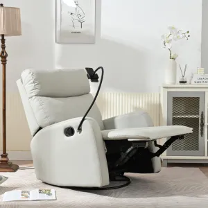 Rocking Recliner Chair Degree Swivel Nursery Glider Modern Small Beige