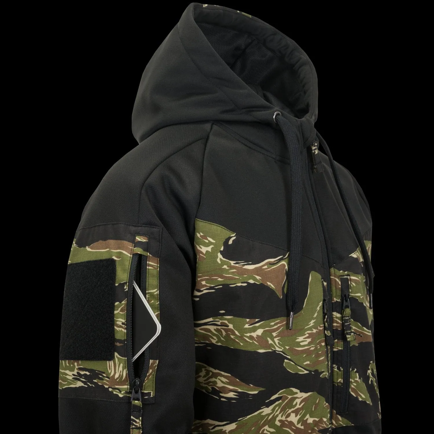 ROGUE Hoodie (FullZip) - Black / Desert Night Camo