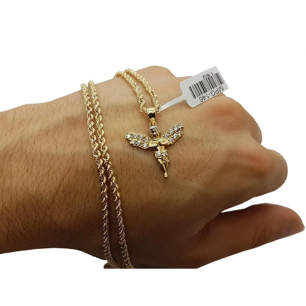 Rope Chain 2.5MM 10K With Pendentif Angle 10K MNG-106