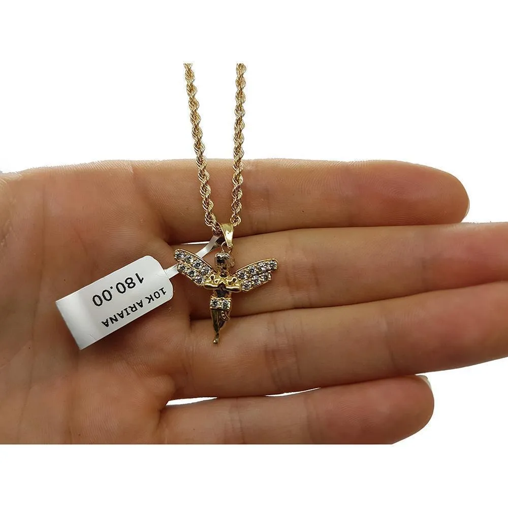 Rope Chain 2.5MM 10K With Pendentif Angle 10K MNG-106